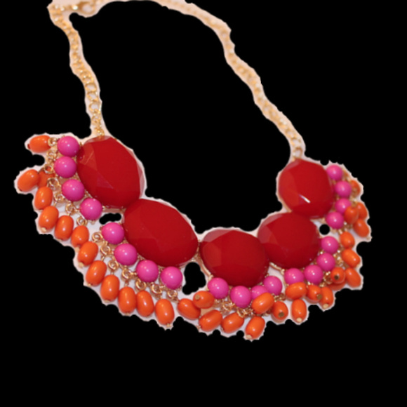 Red Circle Bib Necklace — Everly and Ace - Picture 1 of 4